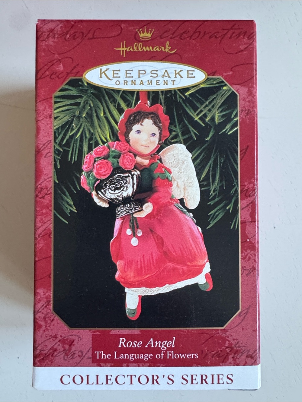 Hallmark Ornament Rose Angel Christmas Ornament in Red